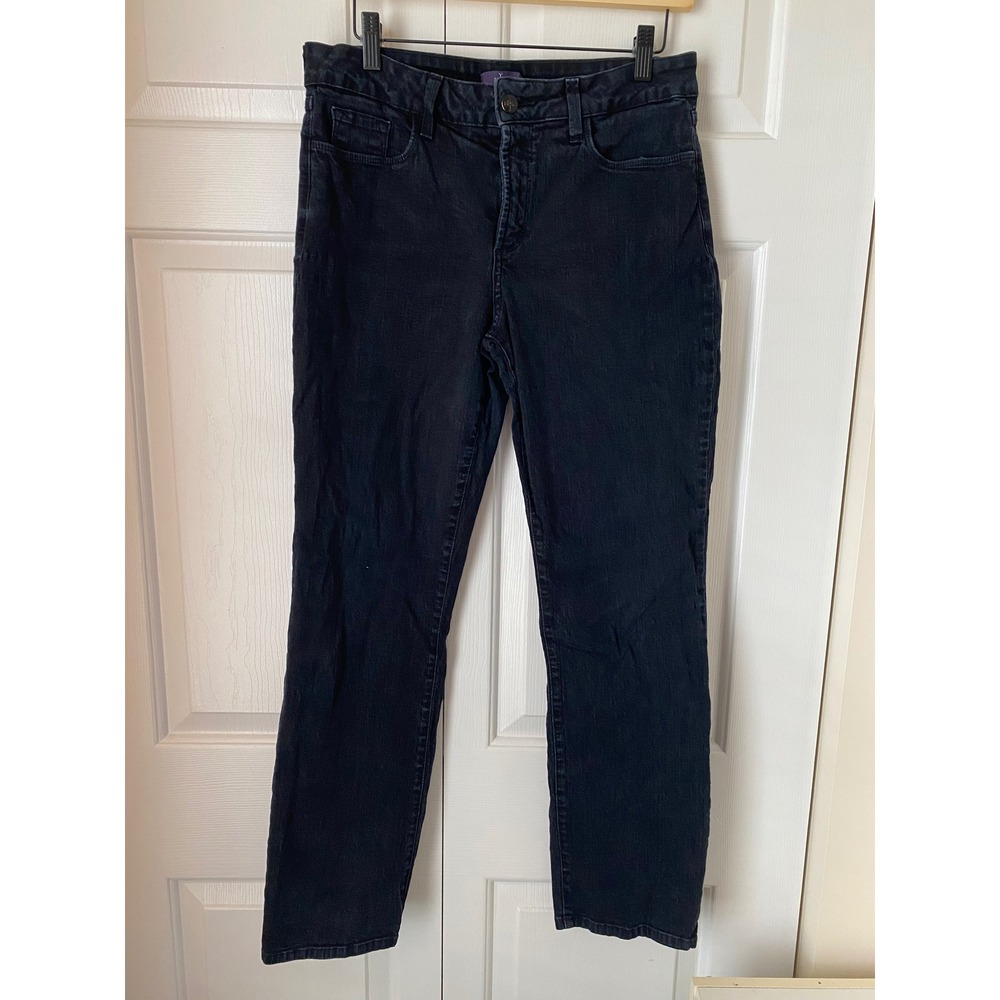 NYDJ Womens Jeans Straight Leg‎ Black Size 10 Lift Tuck Technology